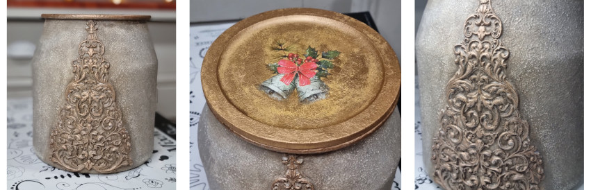 Diy postup ako pretvoriť sklenenú dózu na vianočnú vázu